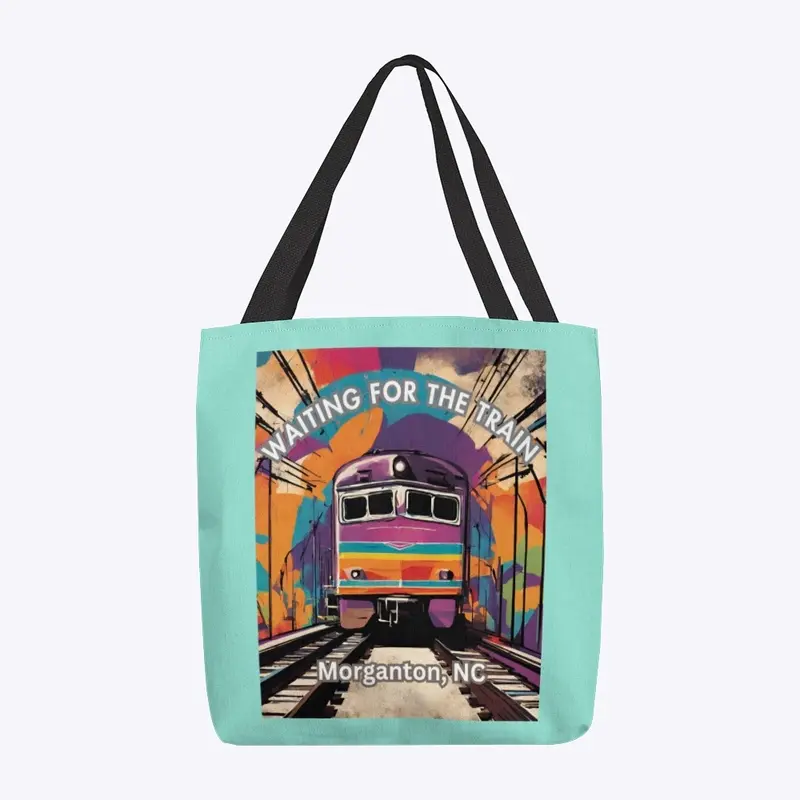 Waiting For The Train Colorful Tote Bag